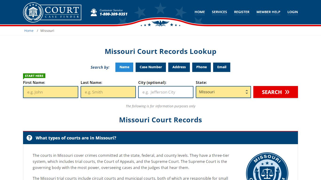 Missouri Court Records Lookup - MO Court Case Search